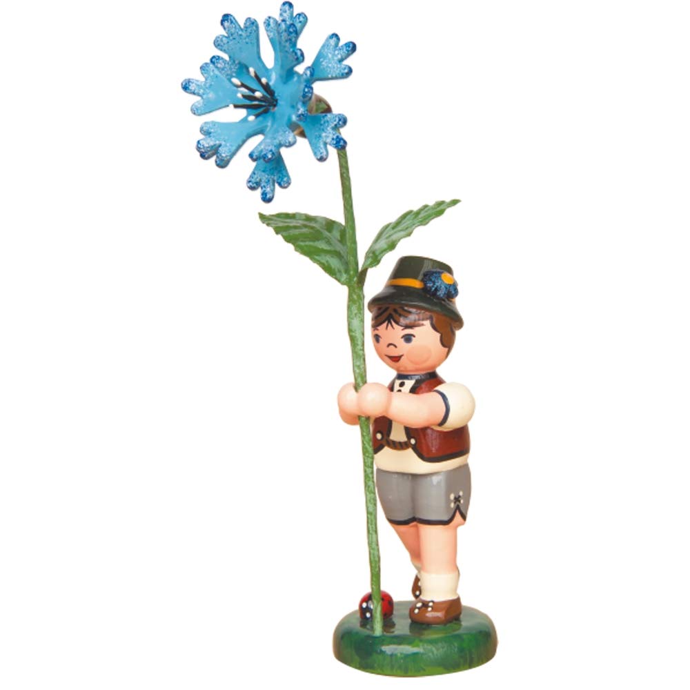 Hubrig-Volkskunst Blumenjunge mit Kornblume * Höhe 11cm