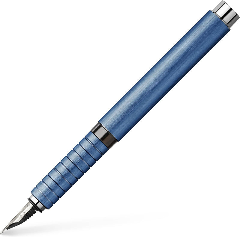 Faber-Castell 148440 - Füller Essentio, Feder M, Aluminium Blau blau Füller Feder M, blau Füller Fed