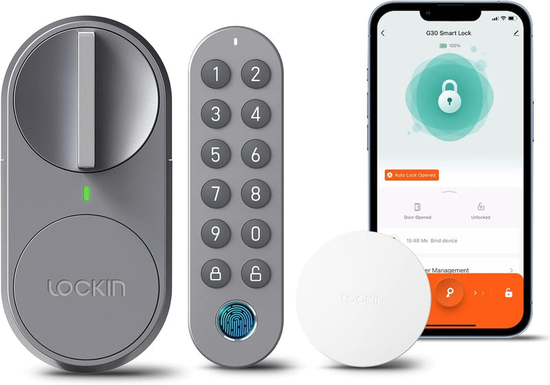 Lockin Smartes Türschloss G30 mit Keypad Pro, WLAN & App-Steuerung, Auto-Lock, Alexa- & Google-kompa