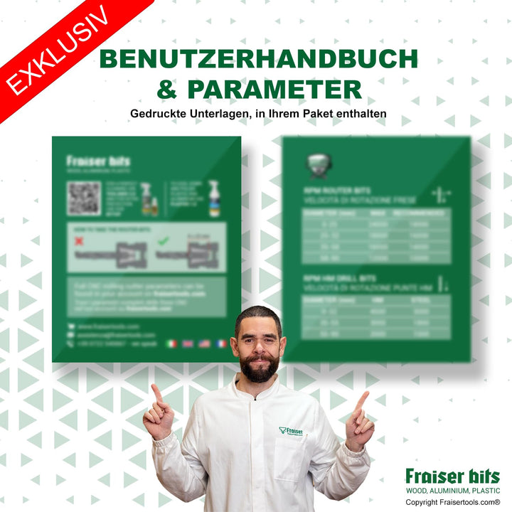 Fraiser Kopierfräser für kleine und präzise Arbeiten - Mini Fräser mit Anlaufring oben, Durchmesser