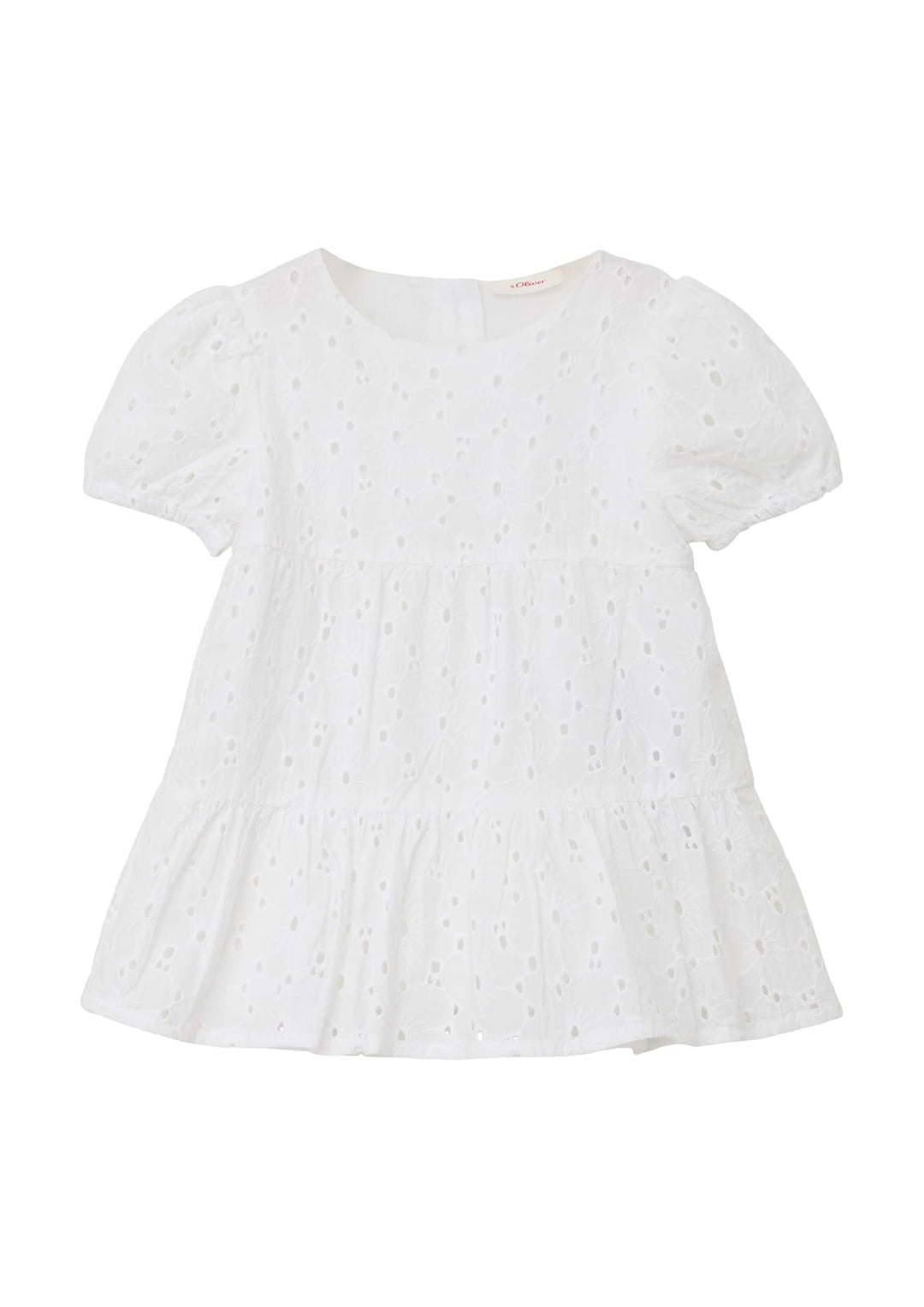 s.Oliver Baby-Mädchen Kleid mit Lochstickerei 92 Weiss, 92 Weiss