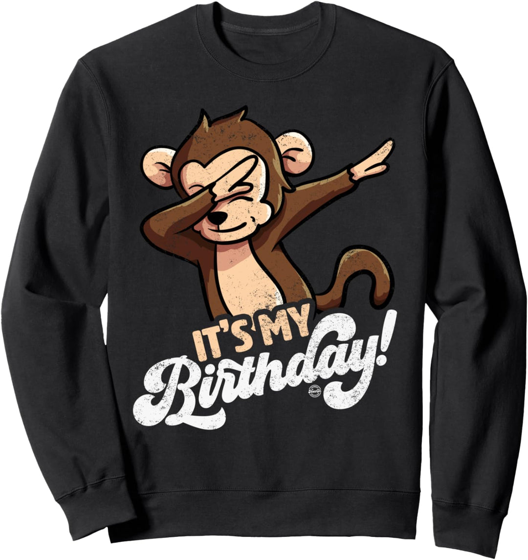 It's My Birthday Cool Graphic Dabbing Monkey Gift Bday Party Sweatshirt