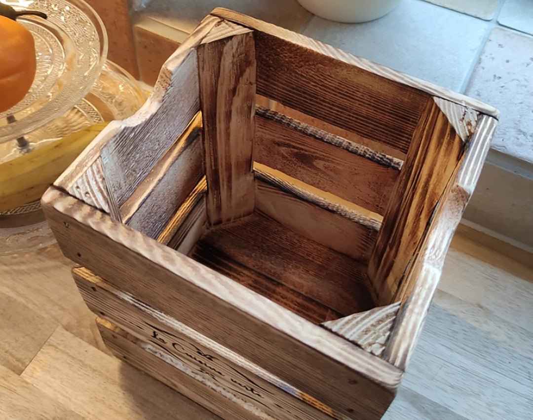 Rustikaler BIOMÜLLEIMER aus HOLZ und Edelstahl KOMPOSTEIMER Organische Abfälle Kompost Mülleimer Abf