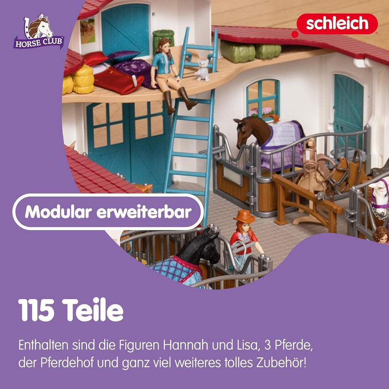 schleich 42567 Reiterhof, für Kinder ab 5-12 Jahren, HORSE CLUB - Spielset