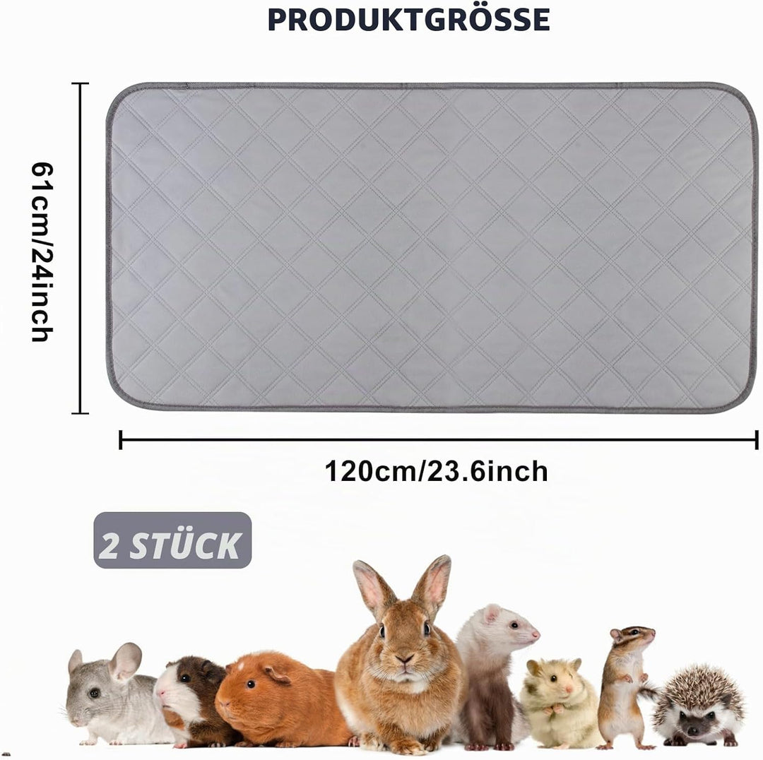 PIPI Pads für Meerschweinchen Käfig Einlagen, 2 Pack Unterlagen für Haustier, Teppich für Meerschwei