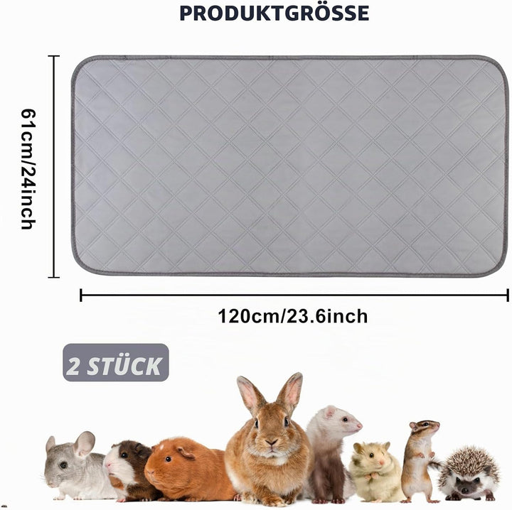 PIPI Pads für Meerschweinchen Käfig Einlagen, 2 Pack Unterlagen für Haustier, Teppich für Meerschwei