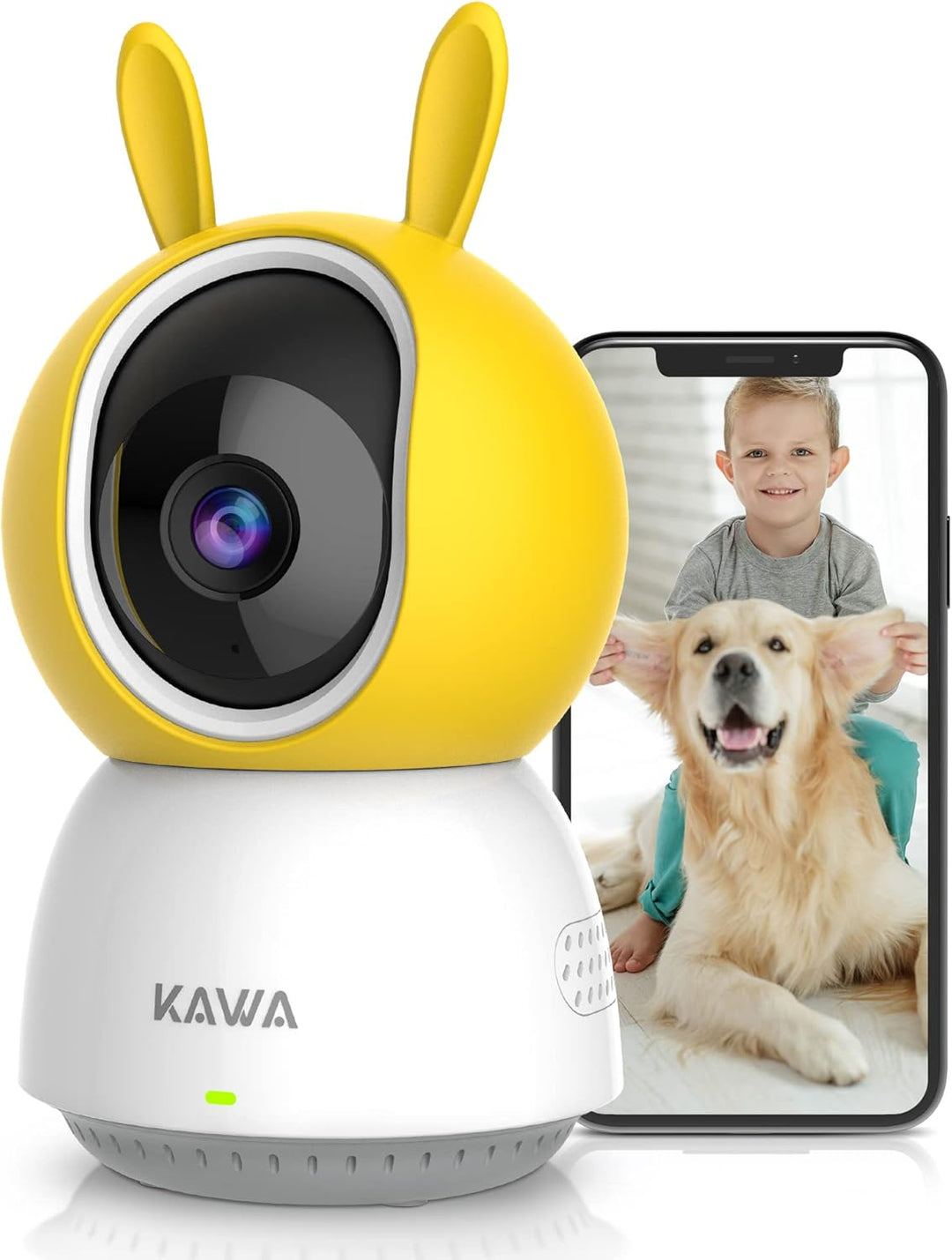 KAWA Babyphone, 2K Indoor Security Kamera, 2.4G WiFi 360 IP Kameras für Heimsicherheit, Haustierkame