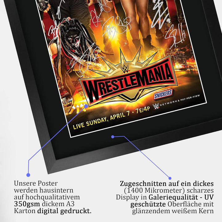 HWC Trading Wrestlemania 35 The Cast Gifts gedrucktes Autogramm Bild für WWE & WWF Fanartikel-Fans –