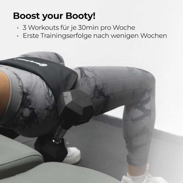 Hip Thrust Gürtel für Po Workouts | Po Training Gerät für Zuhause | Hip Thrust Belt schwarz