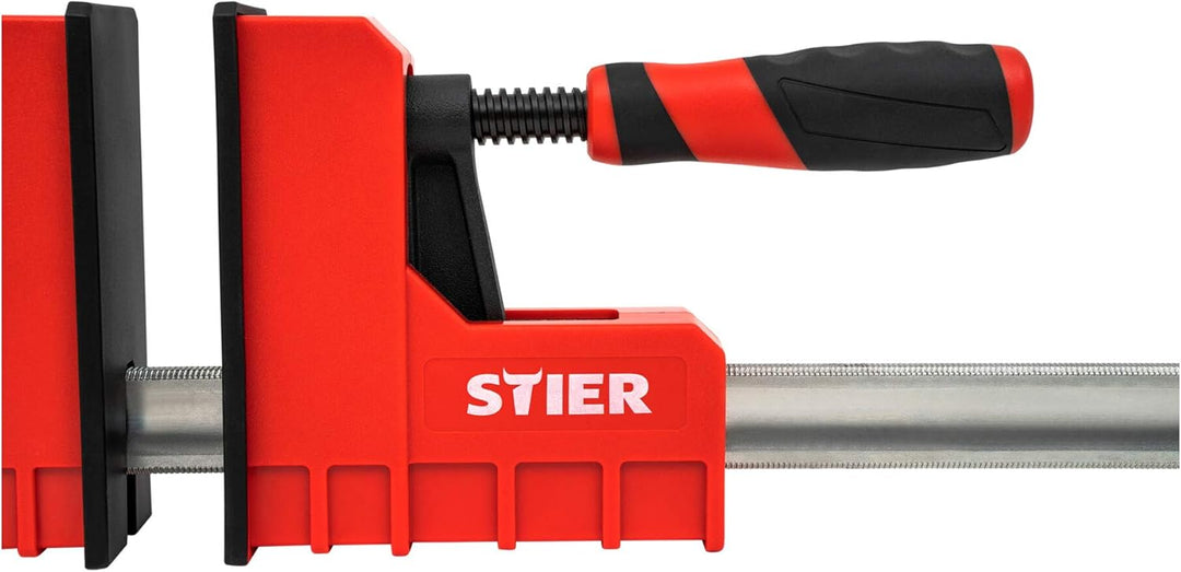 STIER Korpuszwinge, 600 mm Spannweite, 95 mm Ausladung, 6000 N Spannkraft, aus duktilem Gusseisen, S