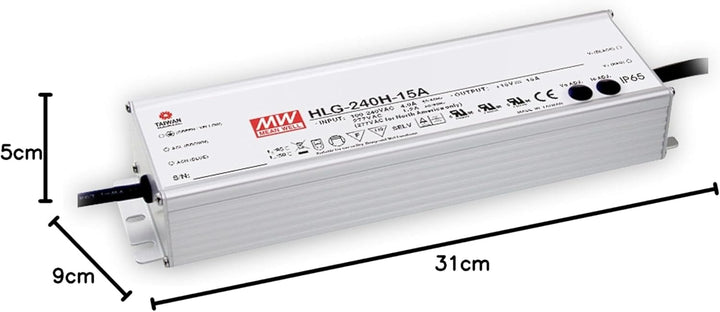 Mean Well HLG-240H-24B LED-Treiber, LED-Trafo Konstantspannung, Konstantstrom 240W 10A 12-24 V/DC
