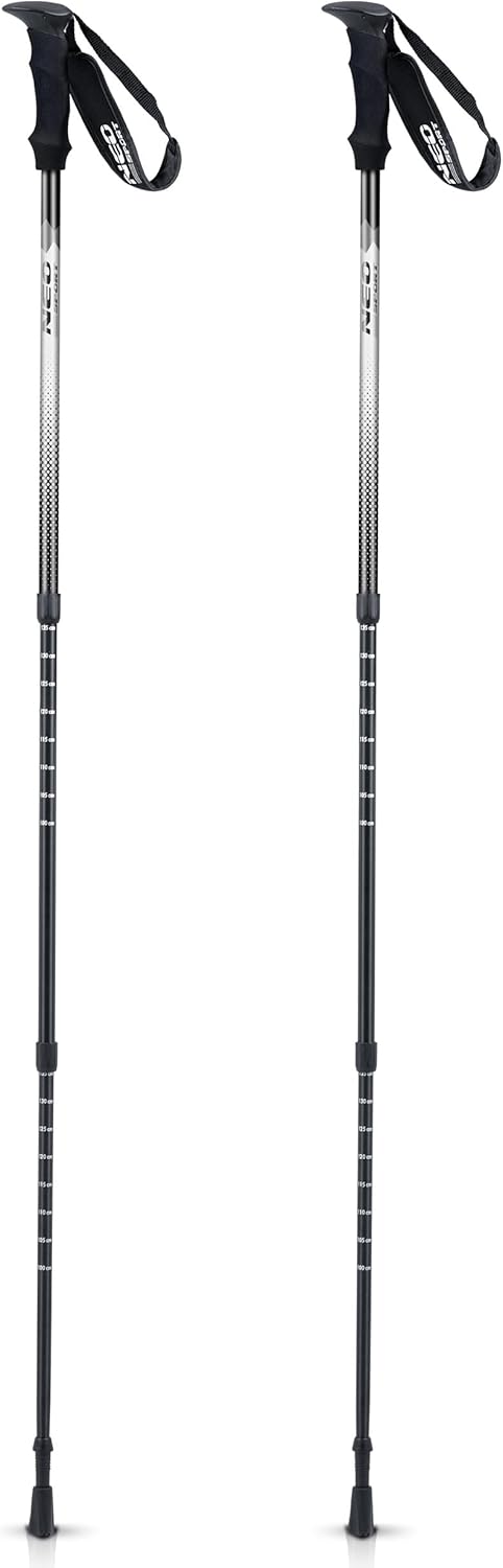 Neo-Sport Walking Stöcke Wanderstöcke Mit Eva Schaum Griff Aluminium Teleskop Verstellbar 65-135 cm
