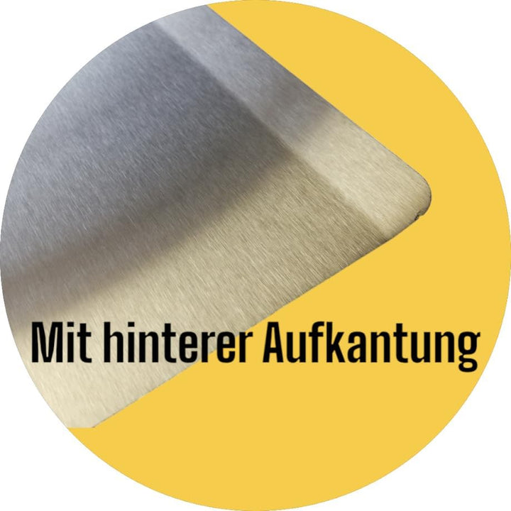 KOCH #68 Edelstahl Schneidebrett satinierte Oberfläche 50 x 40cm MIT hinterer Kantung - Hygiene Arbe