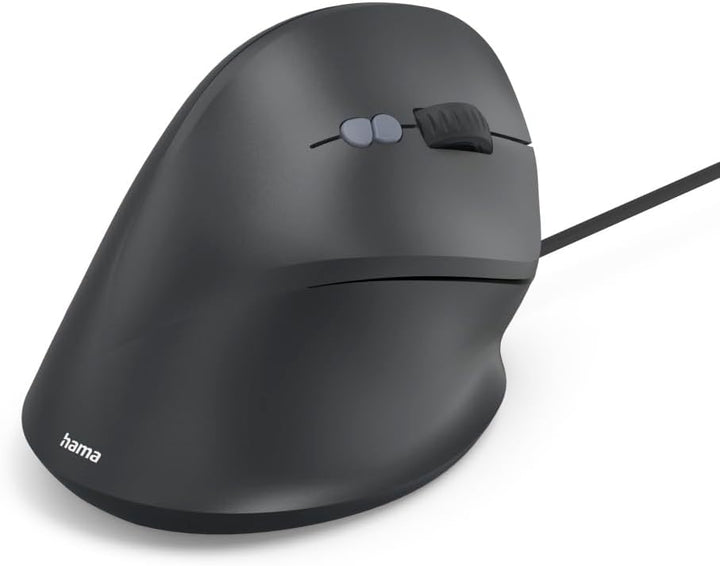 Hama vertikale Maus (optische Maus ohne Klickgeräusch, 7 Tasten, ergonomisch für Rechtshänder, 1000/