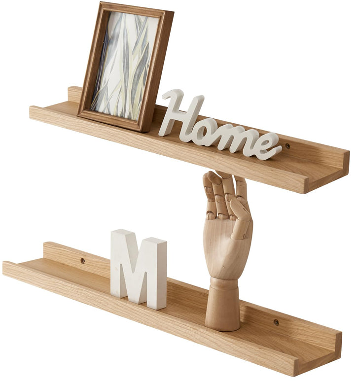 Bilderleiste Holz, 40cm Eiche Wandregal Holz Regal Massiv Schweberegal Wandregal gewürzregal regalbr