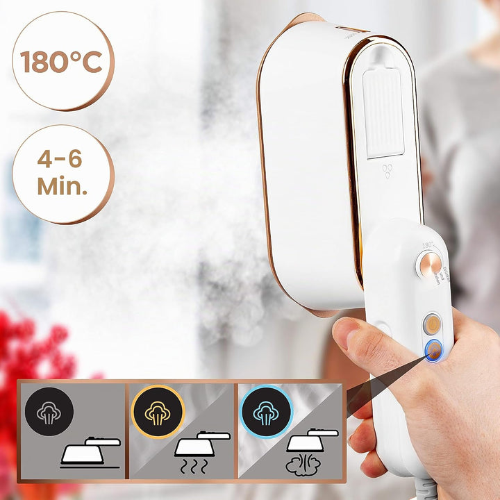 Duronic HS90 WE 2-in-1 Dampfbügeleisen | Bügeleisen und Dampfglätter | Reisebügeleisen mit 1200 W |