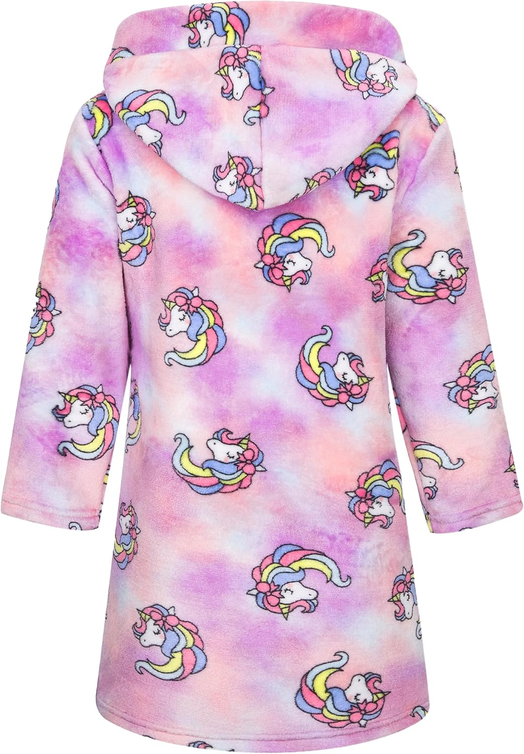 FILOWA Bademantel für Kinder Mädchen Jungen Fleece Kinderbademantel mit Kapuze, Flanell Flauschig Mo