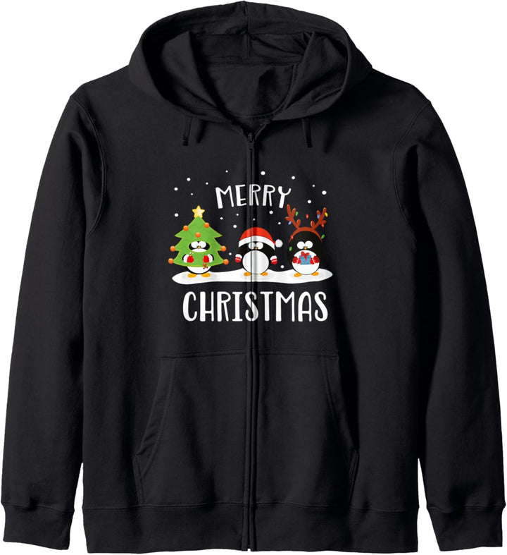 Merry Christmas Lustige Pinguine Weihnachtsfeier Weihnachts Kapuzenjacke