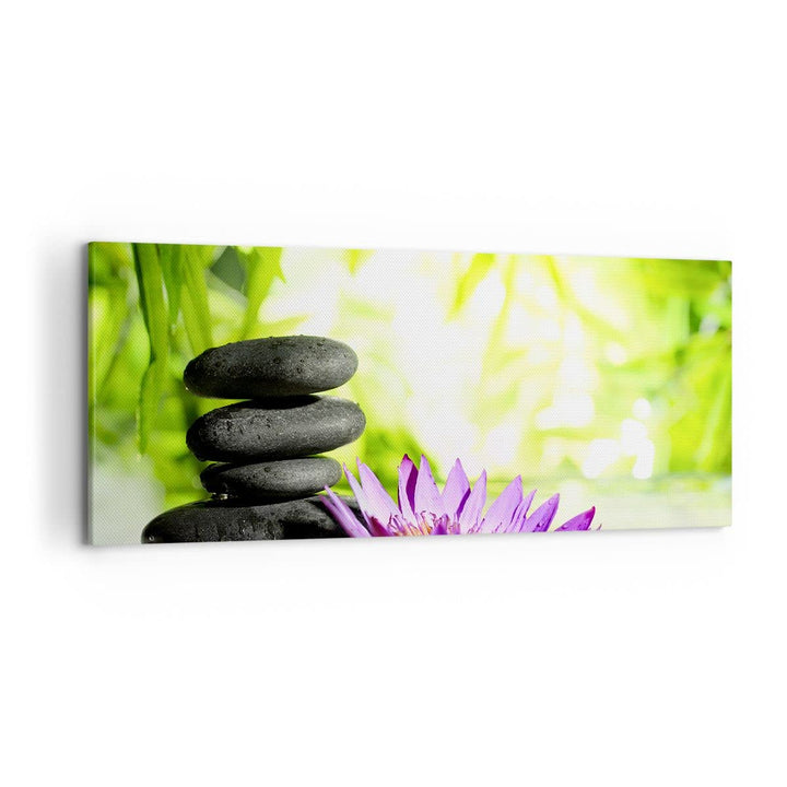 Wandbilder Dekoration Wohnzimmer Spa bambus blume wasser Panorama Bilder auf Leinwand 120x50cm Leinw