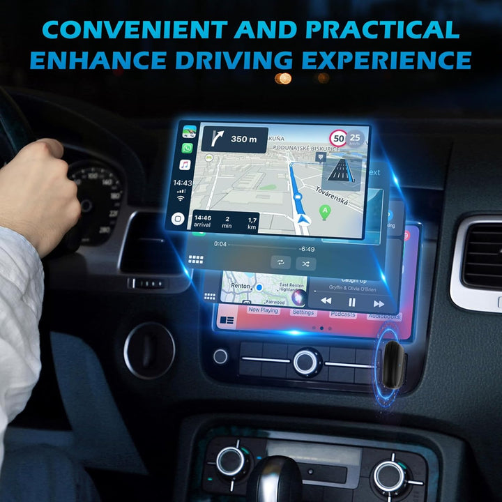 2 IN 1 Wireless Android Auto & Carplay Wireless Adapter, Convert Wired to Wireles s Carplay Dongle,