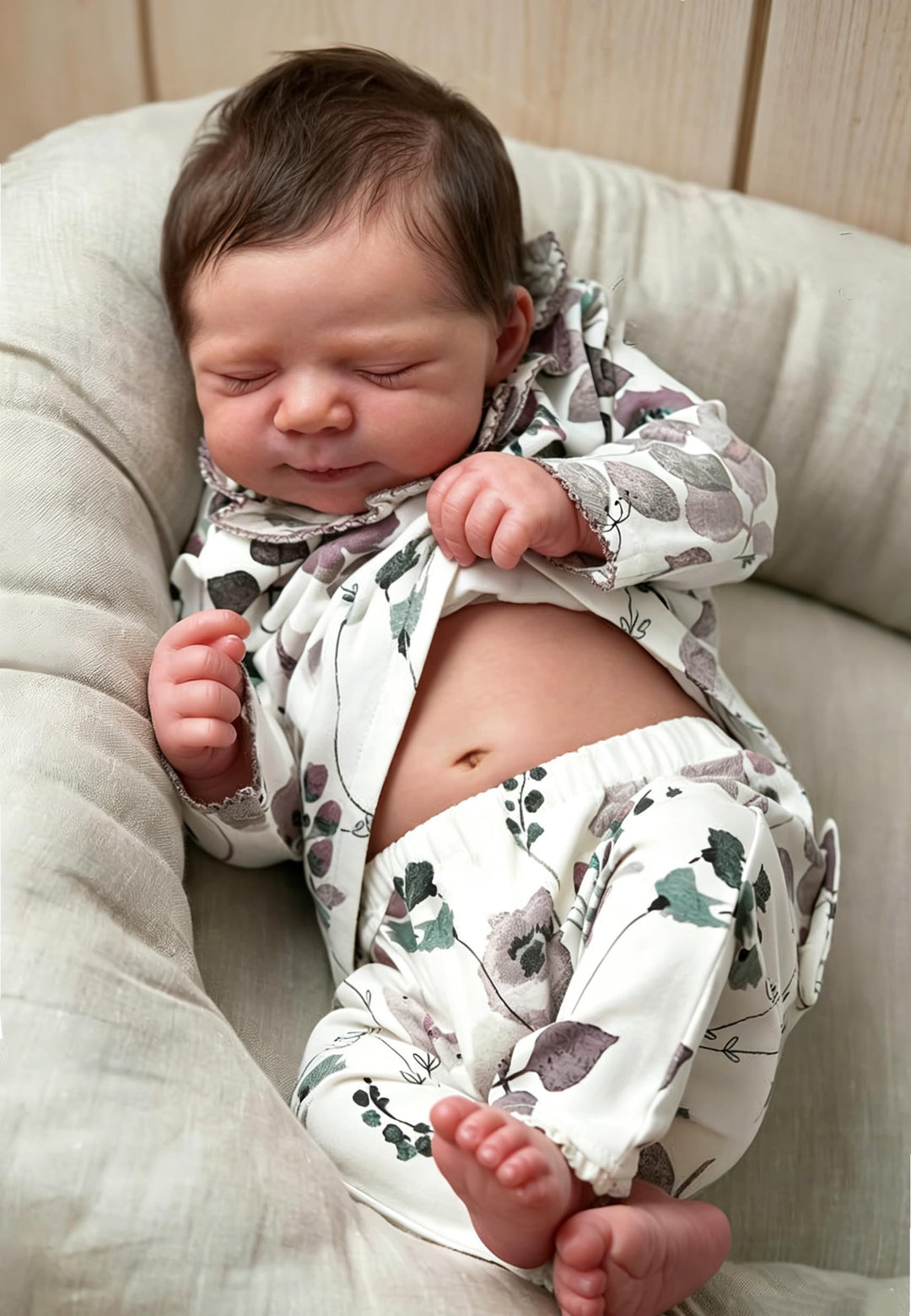 Zero pam Reborn Baby Vollsilikon Lebensecht, Silikon Baby Mädchen-48CM Babypuppen Wie Echte, Reborn