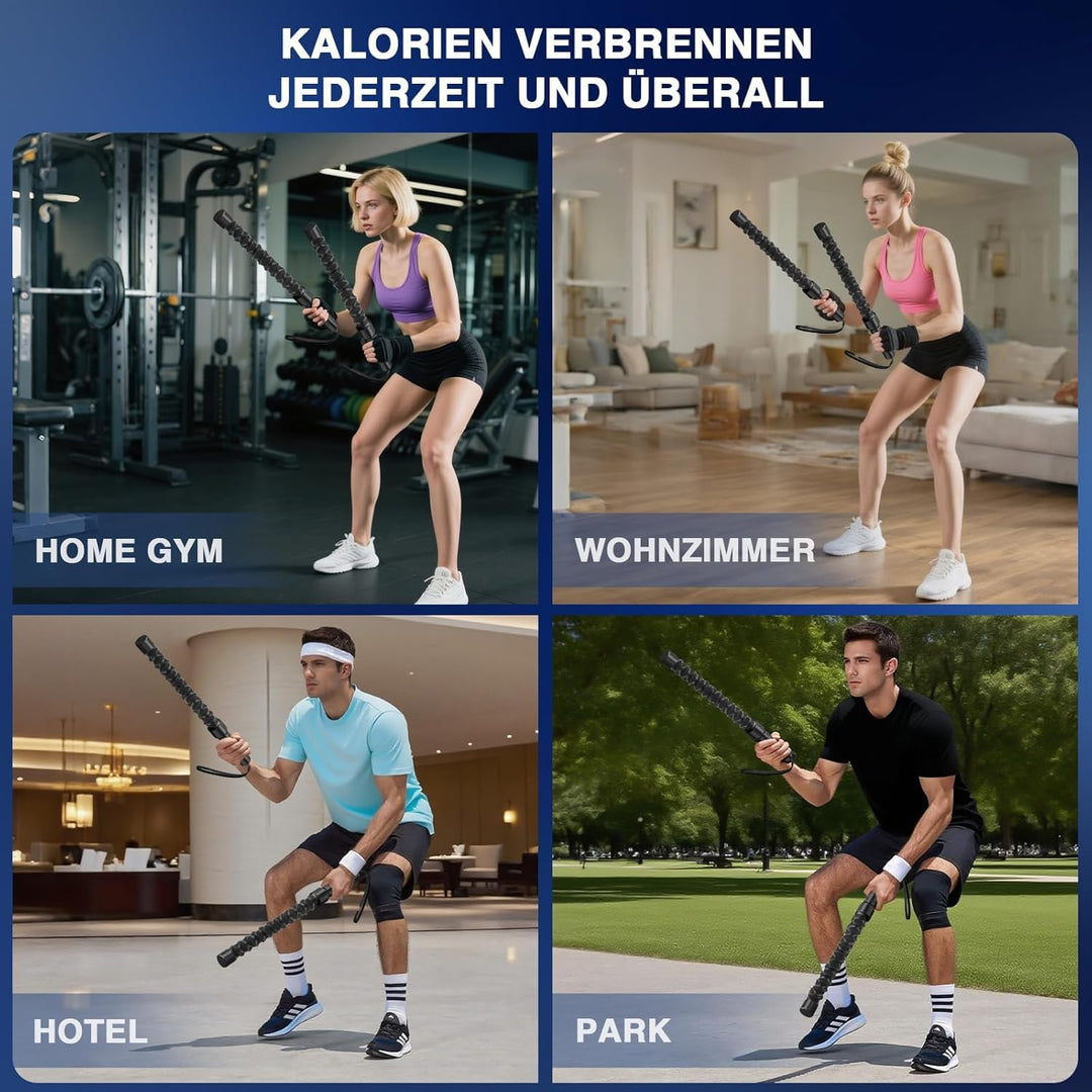 Battle Ropes,Übungsseil Tragbar Fitnessgeräte,Robuste Power Ropes,Noise-free Battle Rope,Einfach zu