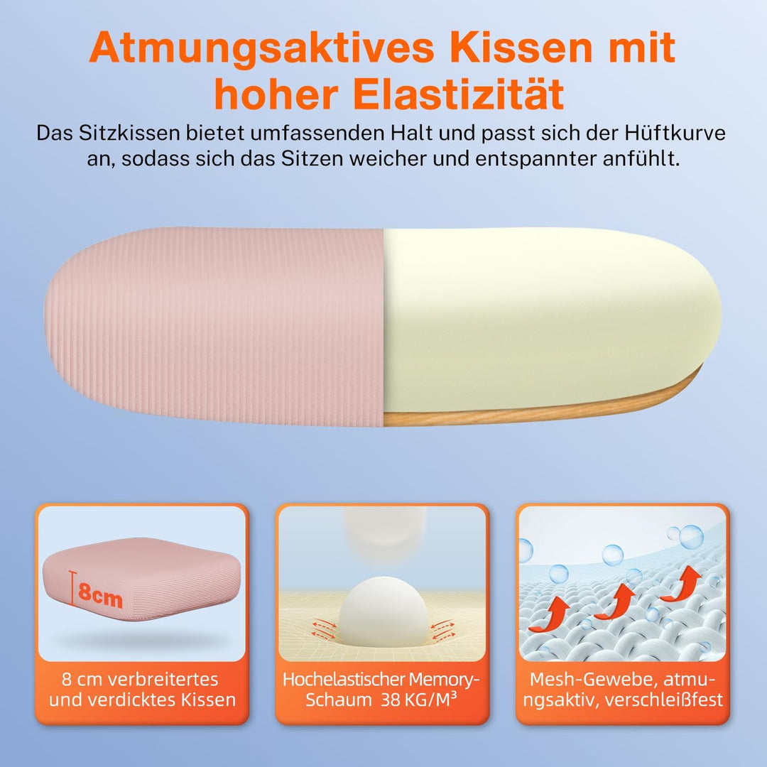 Bürostuhl, Ergonomischer Bürostuhl mit Verstellbarer Kopfstütze, Klappbaren Armlehnen und Lendenwirb