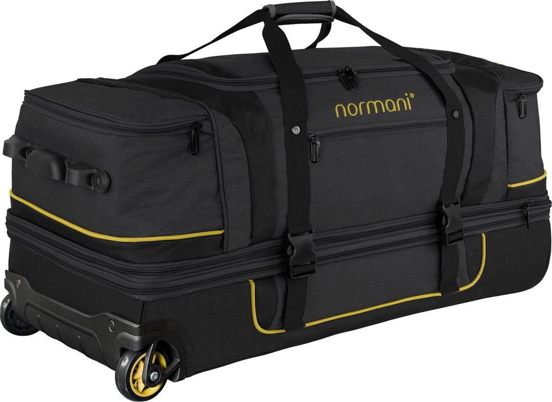 Reisetasche 2-Rad Trolley Weichgepäck Reisetasche mit Rollen und 6 Fächern - erweiterbarer Reisetrol