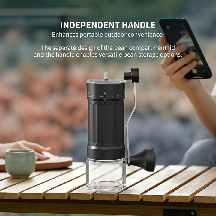 OrkeyDolk® Externer, verstellbarer manueller Kaffeemühle mit hochpräzisem, zeitgemässem Kegelmahlwer