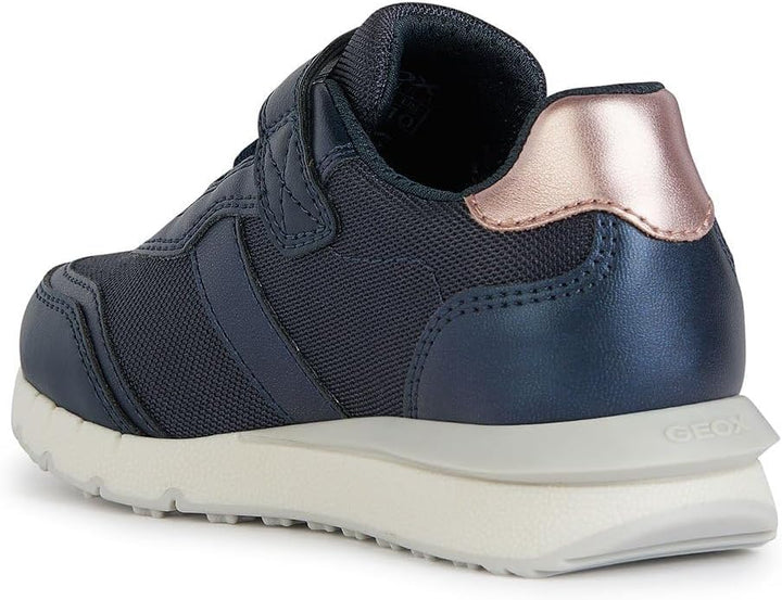 Geox Mädchen J Fastics Girl B Sneaker 35 EU Dk Navy Old Rose, 35 EU Dk Navy Old Rose