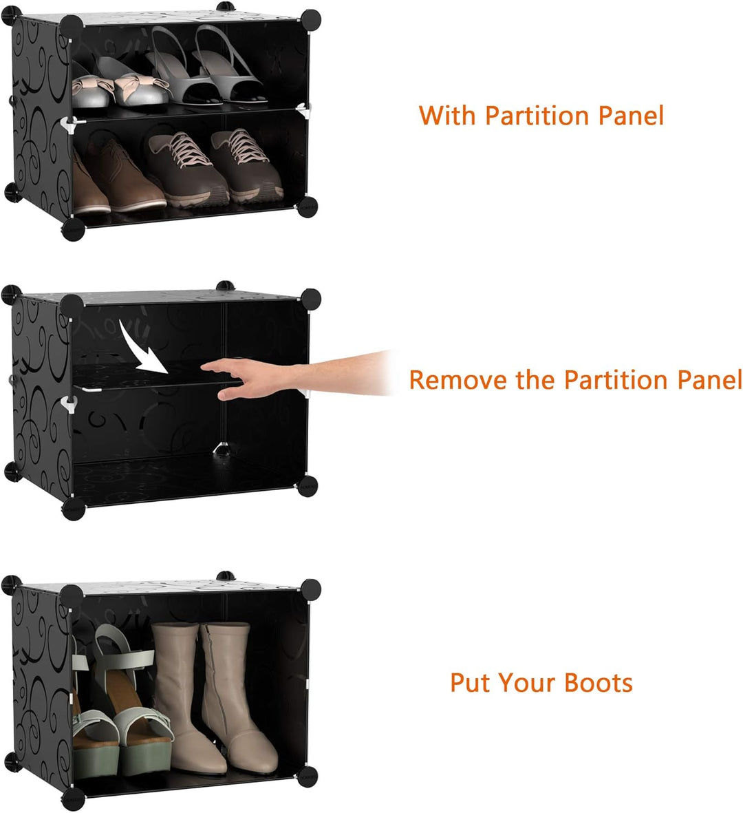 HOMIDEC Schuhregal, 7-stufiger Schuhschrank Kunststoff-Schuhregale Organizer für Schrank Flur Schlaf