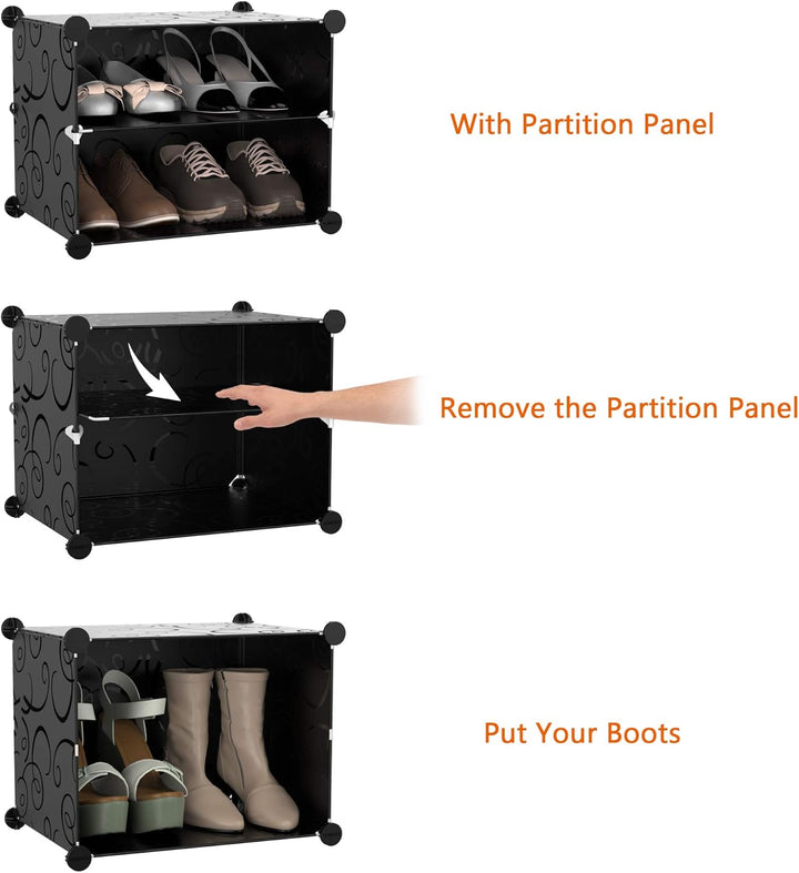 HOMIDEC Schuhregal, 7-stufiger Schuhschrank Kunststoff-Schuhregale Organizer für Schrank Flur Schlaf