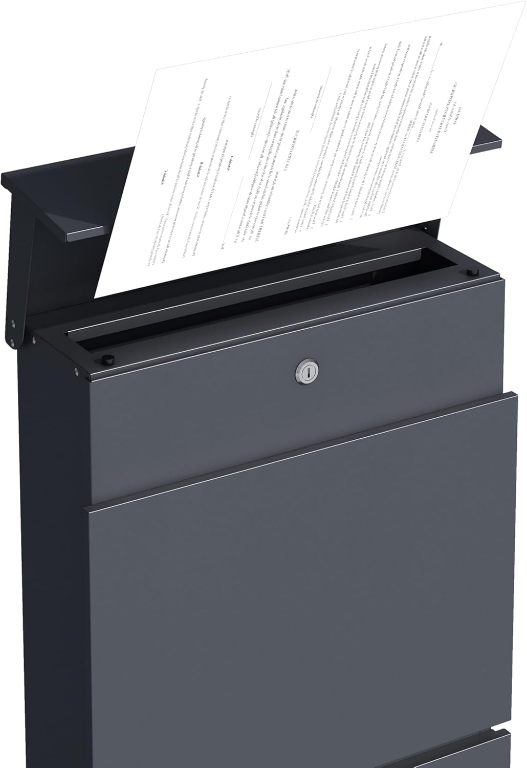 DEGAMO Briefkasten Standbriefkasten AACHEN 39,5x14,2x115cm, Stahl anthrazit, moderne Optik