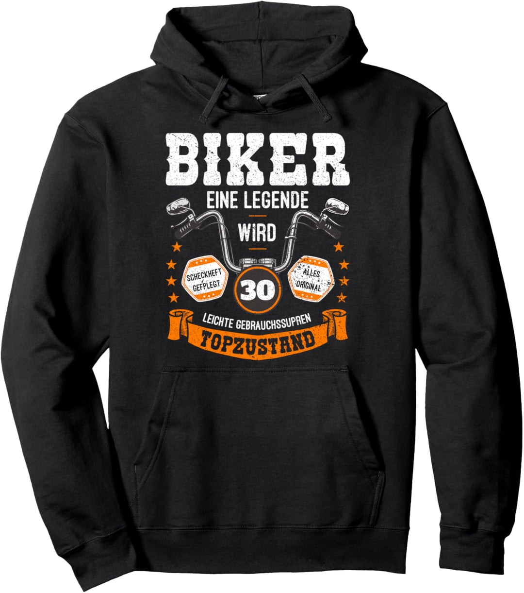 Biker Legende 30. Geburtstag Motorrad Motorradfahrer Pullover Hoodie