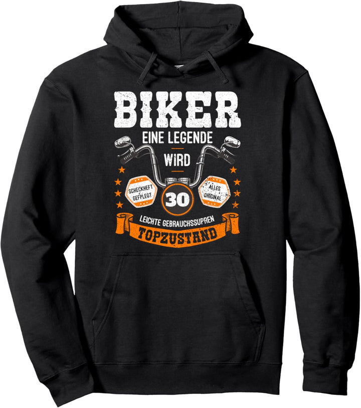 Biker Legende 30. Geburtstag Motorrad Motorradfahrer Pullover Hoodie