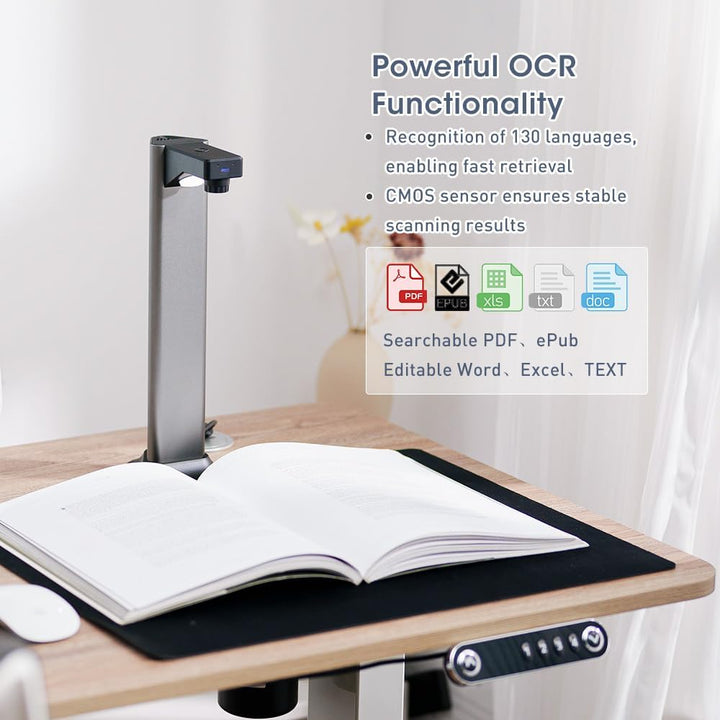 A3 Scanner Dokumentenscanner USB: 13MP Buchscanner mit OCR TTS Visualizer 3-Stufige LED Beleuchtung