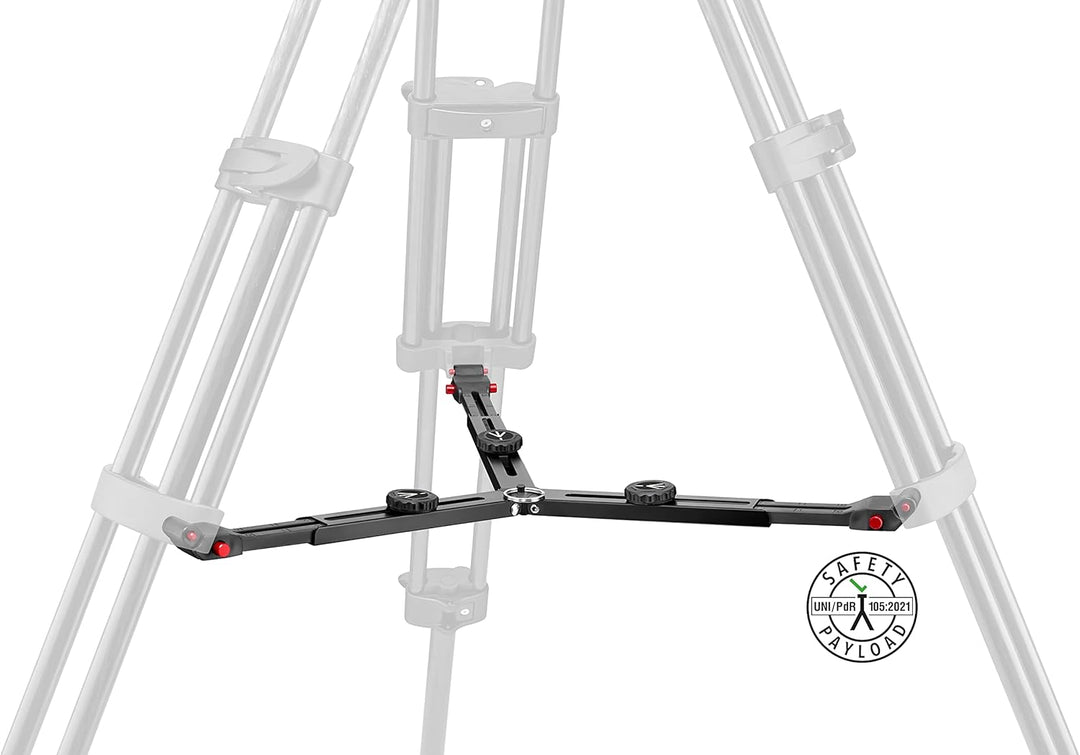 Manfrotto Doppelrohr-Videostativ aus Carbon mit Mittelspinne und 100/75 mm Halbschale