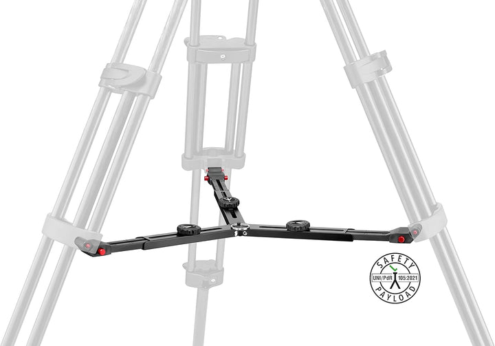 Manfrotto Doppelrohr-Videostativ aus Carbon mit Mittelspinne und 100/75 mm Halbschale