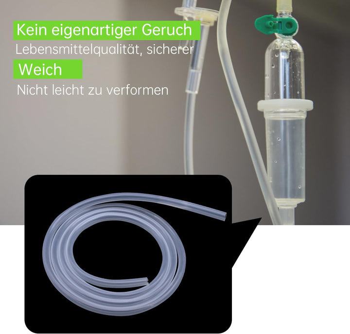 Uxney Silikonschlauch - Transparenter Gummischlauch für Haushalt, Trinkwasser, Industrie - 13mm ID x