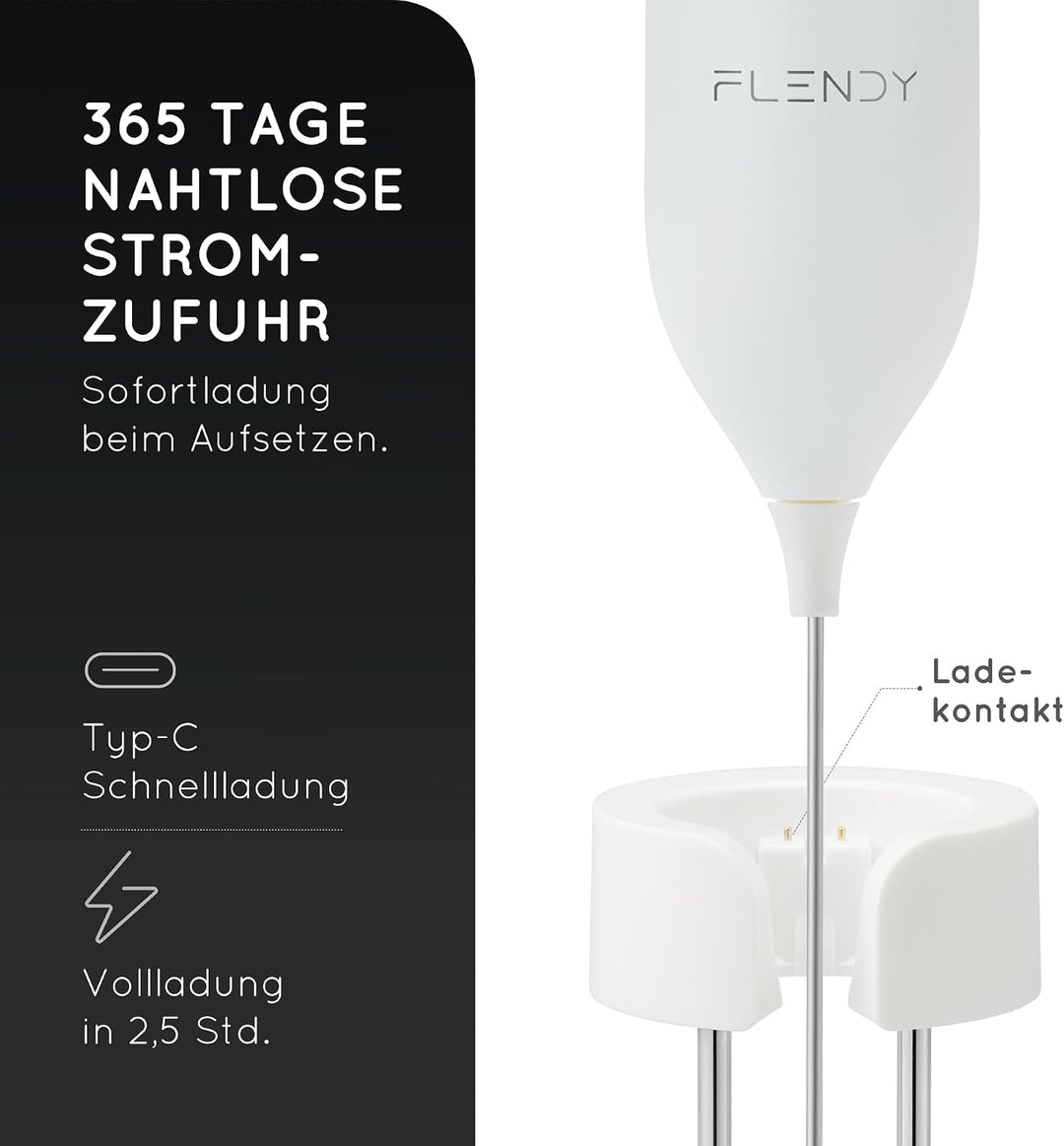 Wiederaufladbarer Hand Milchaufschäumer Stab, Aufschäumer Stab mit USB-C Ladehalterung, Mini Milchau