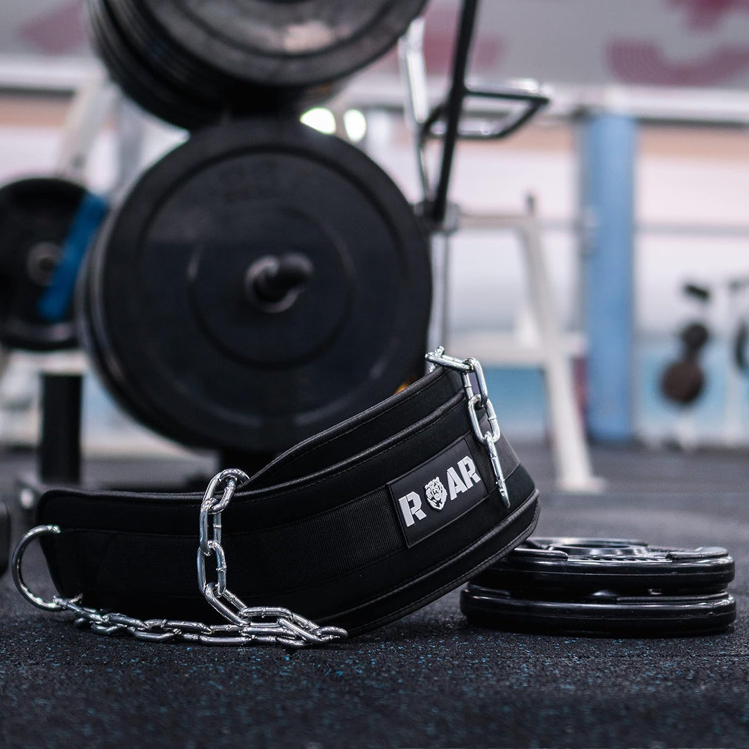 Roar® Gym Belt Men, Gym Gürtel, Gürtel Gewichtheben, Gewicht Gürtel Mit Kette, Dip Belt, Gürtel Fitn