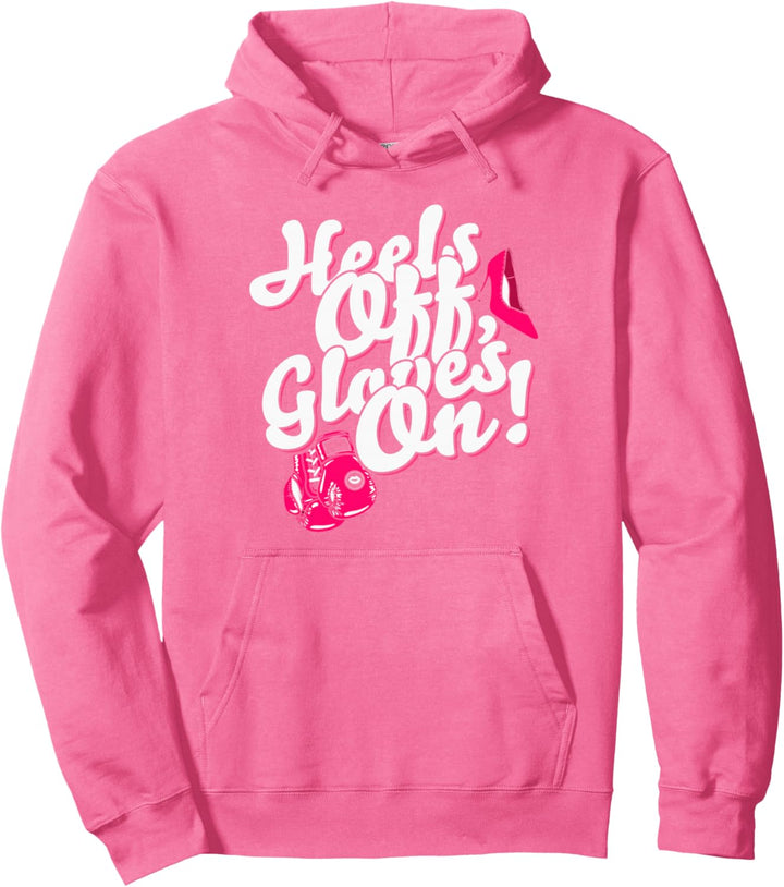 Womens Kickboxer Shirt & Gifts: "Heels Off, Gloves On" Pullover Hoodie