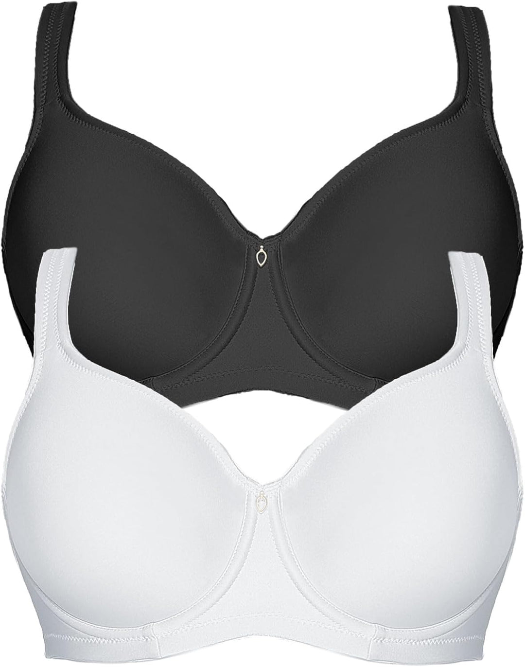 VIANIA! 2er Pack Minimizer Bügel BH Basic 14586 75D Schwarz-weiss, 75D Schwarz-weiss