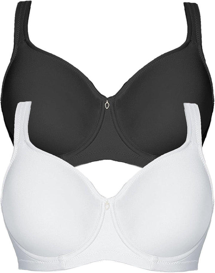 VIANIA! 2er Pack Minimizer Bügel BH Basic 14586 75D Schwarz-weiss, 75D Schwarz-weiss