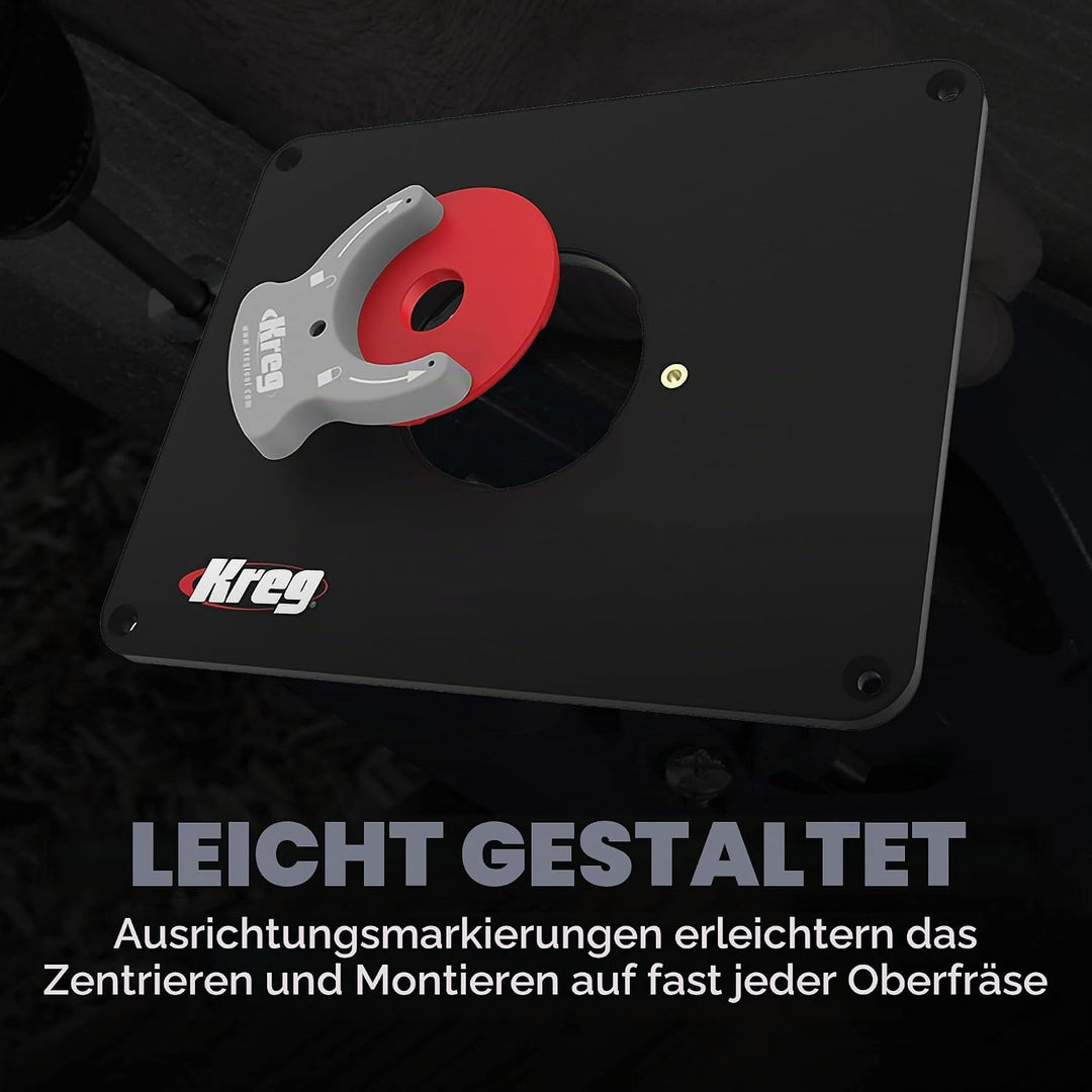 Kreg Tool PRS4034 Einsatzplatte mit Level-Loc-Ringen (vorgebohrtes Triton), Schwarz und Rot