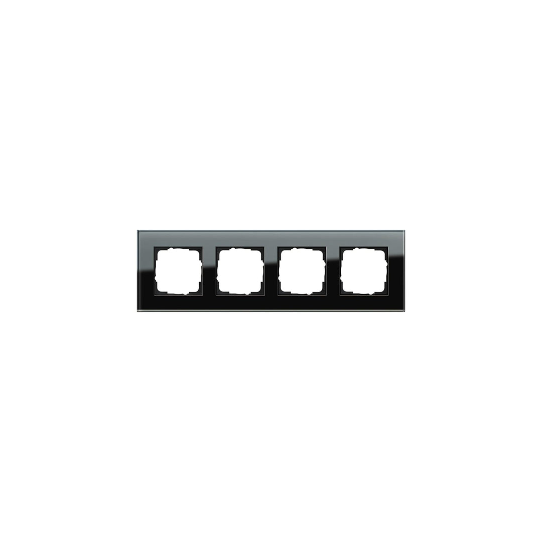 Gira 021405 Abdeckrahmen 4-Fach Esprit Glas, schwarz, Schwarz
