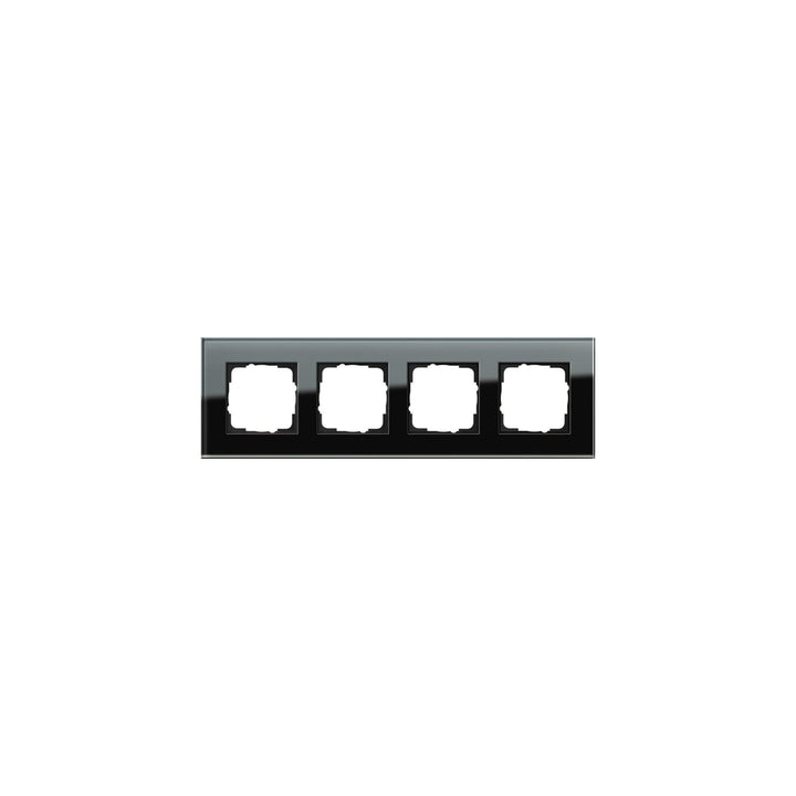 Gira 021405 Abdeckrahmen 4-Fach Esprit Glas, schwarz, Schwarz