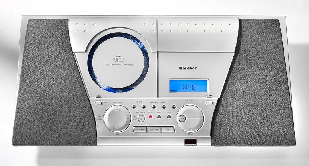 Karcher mit PLL-UKW-Tuner, Line-In, MC 6550N Kompaktanlage (mit CD Player und Kassettendeck, vertika