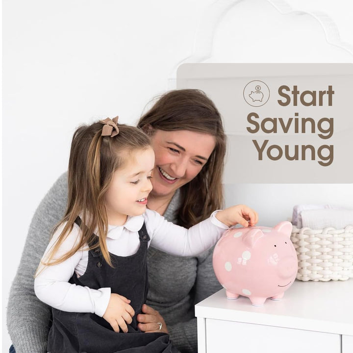 Pearhead 40105 Keramik Sparschwein, rosa Pink Piggy Bank, Pink Piggy Bank