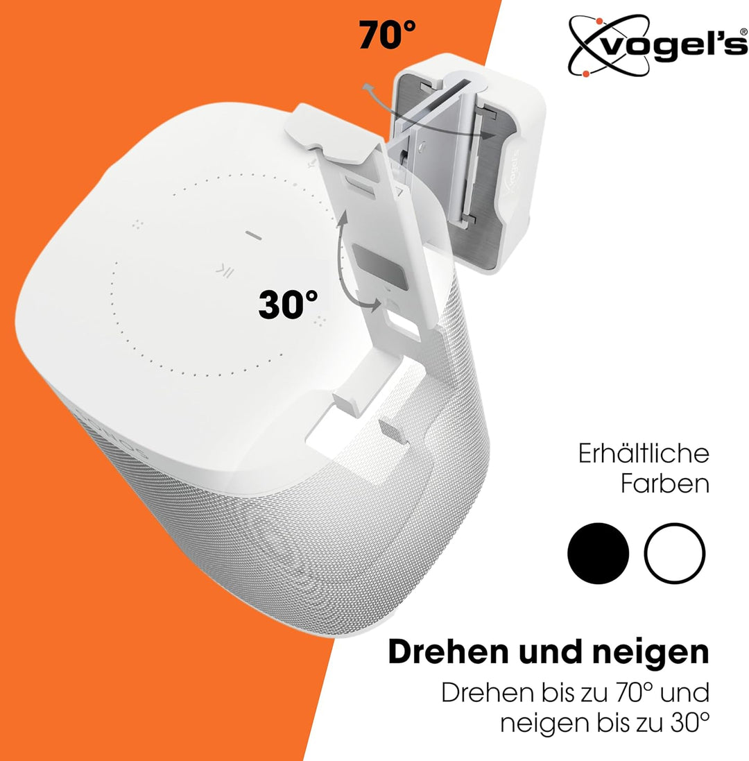 Vogel's SOUND 4201 Lautsprecher Wandhalterung für Sonos One (SL) und Play:1, Max.5 kg, Neigbar -30°/
